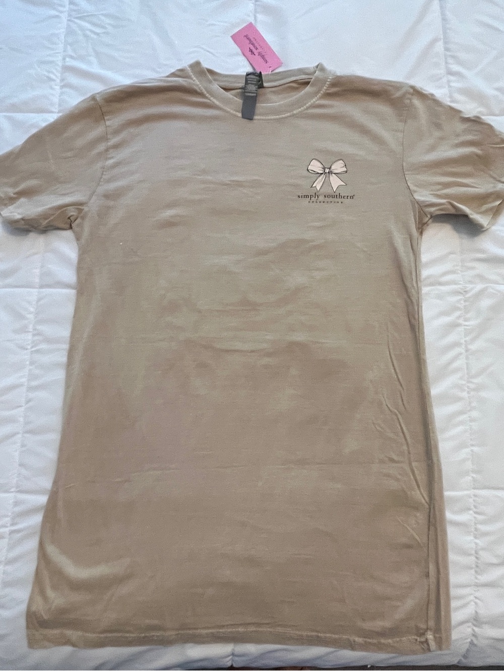 Simply Southern “But First Coffee” Tan Size Medium - Picture 2 of 3